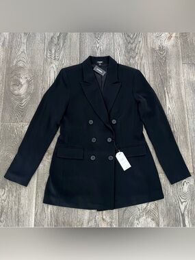 EXPRESS NWT Black Double Breasted Long Sleeve Blazer Jacket Size S